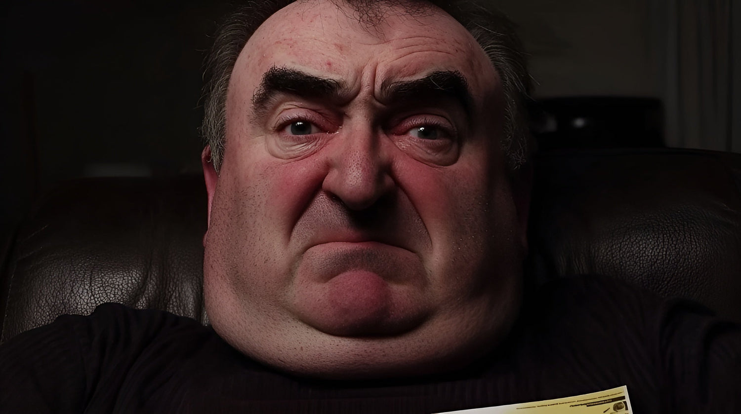 Image caricaturale d'un homme stressé - Megadose