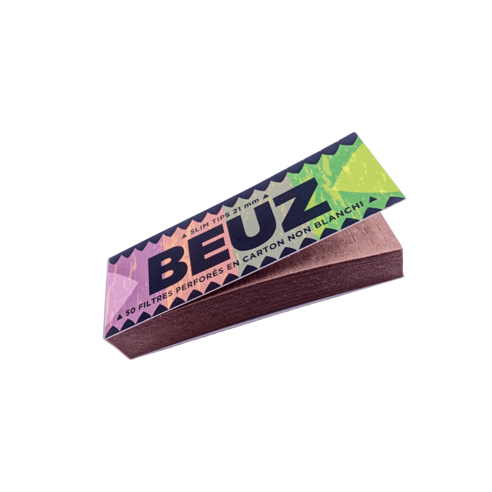 Filtres carton Beuz Slim Tips Non Blanchi – 50 filtres - packshot | Megadose