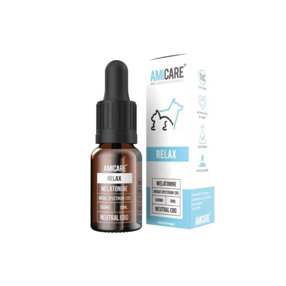 Flacon d'huile de cbd relax pour animaux de la marque amicare
