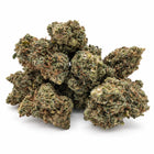 Silver Haze Mid Buds NL-1 : ensemble de fleurs vert olive aux pistils brun orangé, photographiées sur fond blanc.